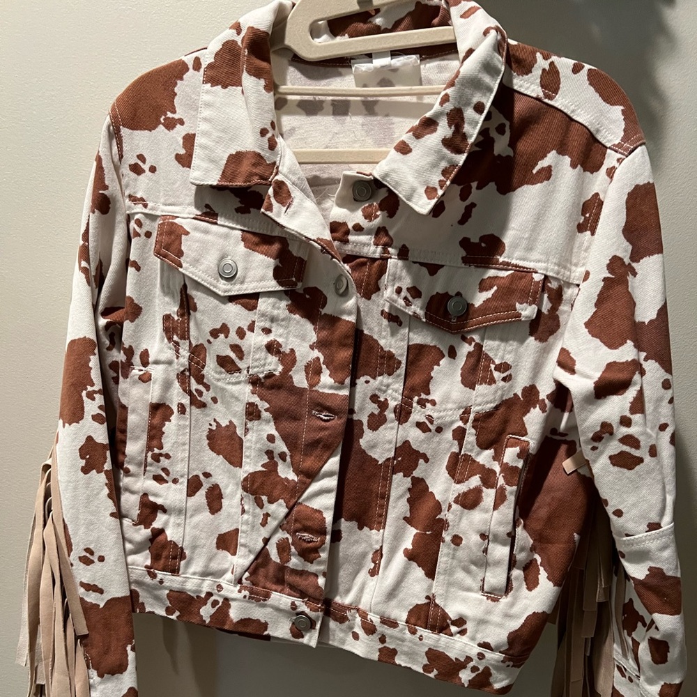 Cow fringe Jean jacket